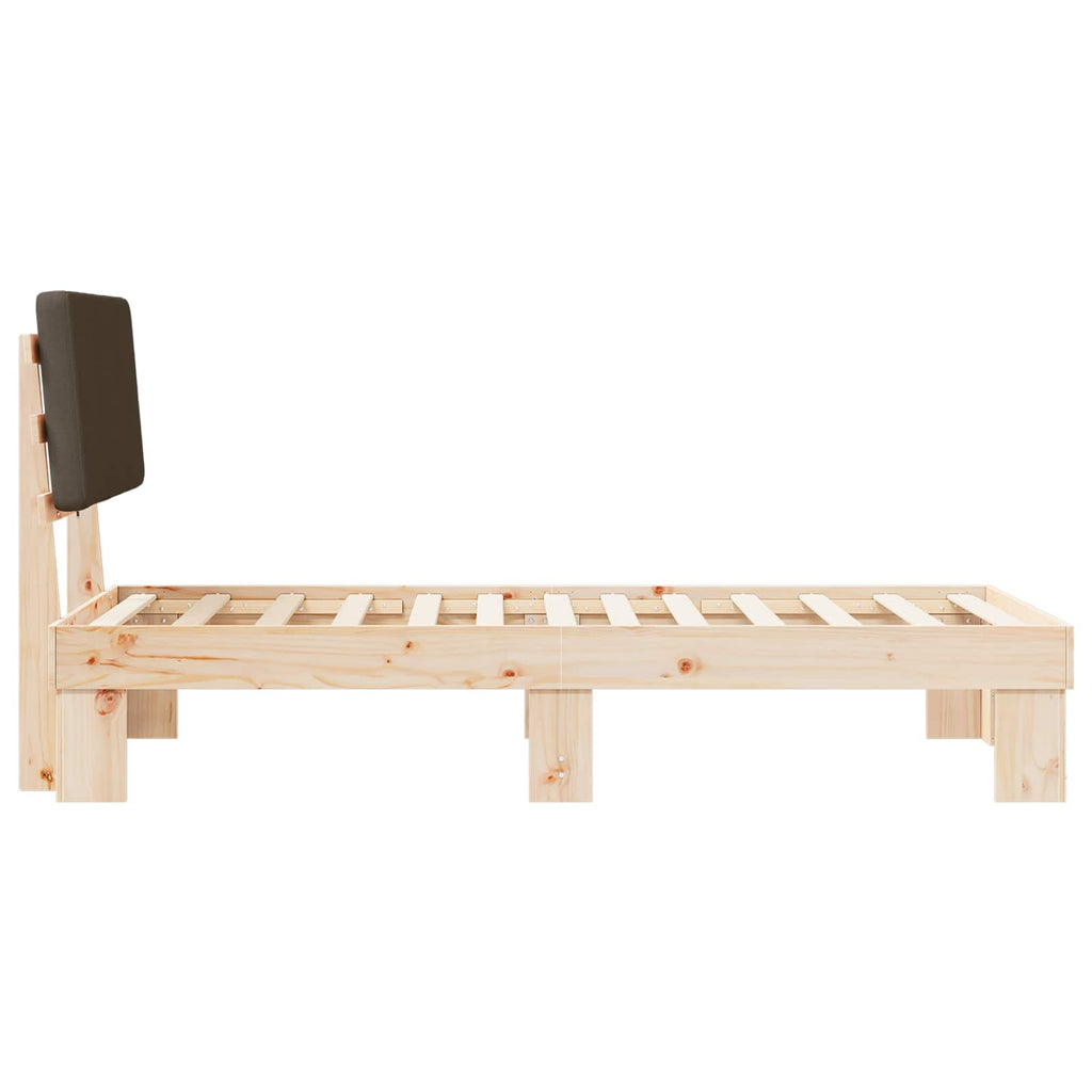 vidaXL Ramka łóżka z tapicerowanym wezgłowiem Ciemnoszary 75 x 190 cm