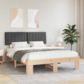 vidaXL Ramka łóżka z tapicerowanym wezgłowiem Ciemnoszary 150 x 200 cm