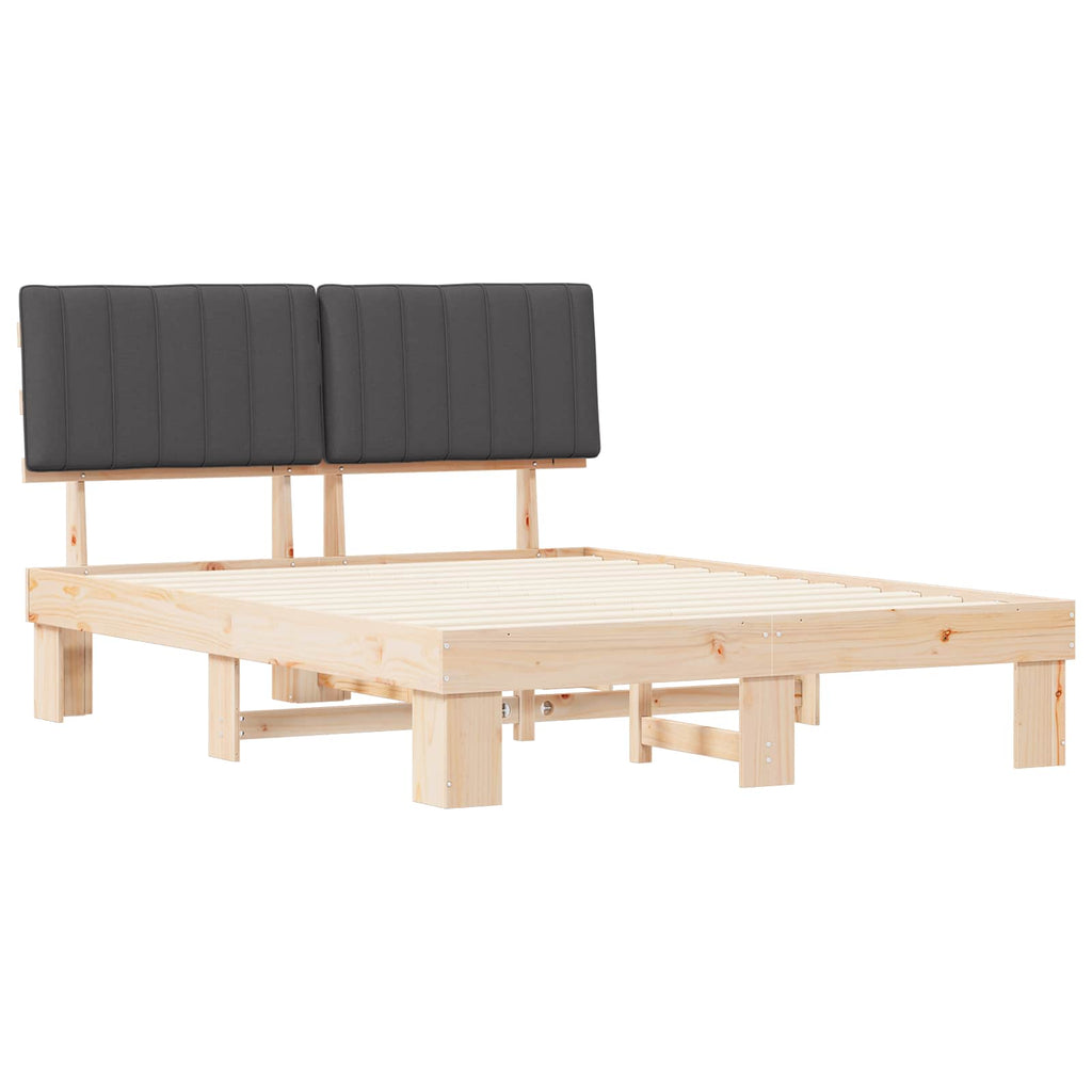 vidaXL Ramka łóżka z tapicerowanym wezgłowiem Ciemnoszary 150 x 200 cm