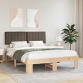 vidaXL Ramka łóżka z tapicerowanym wezgłowiem Ciemnoszary 150 x 200 cm