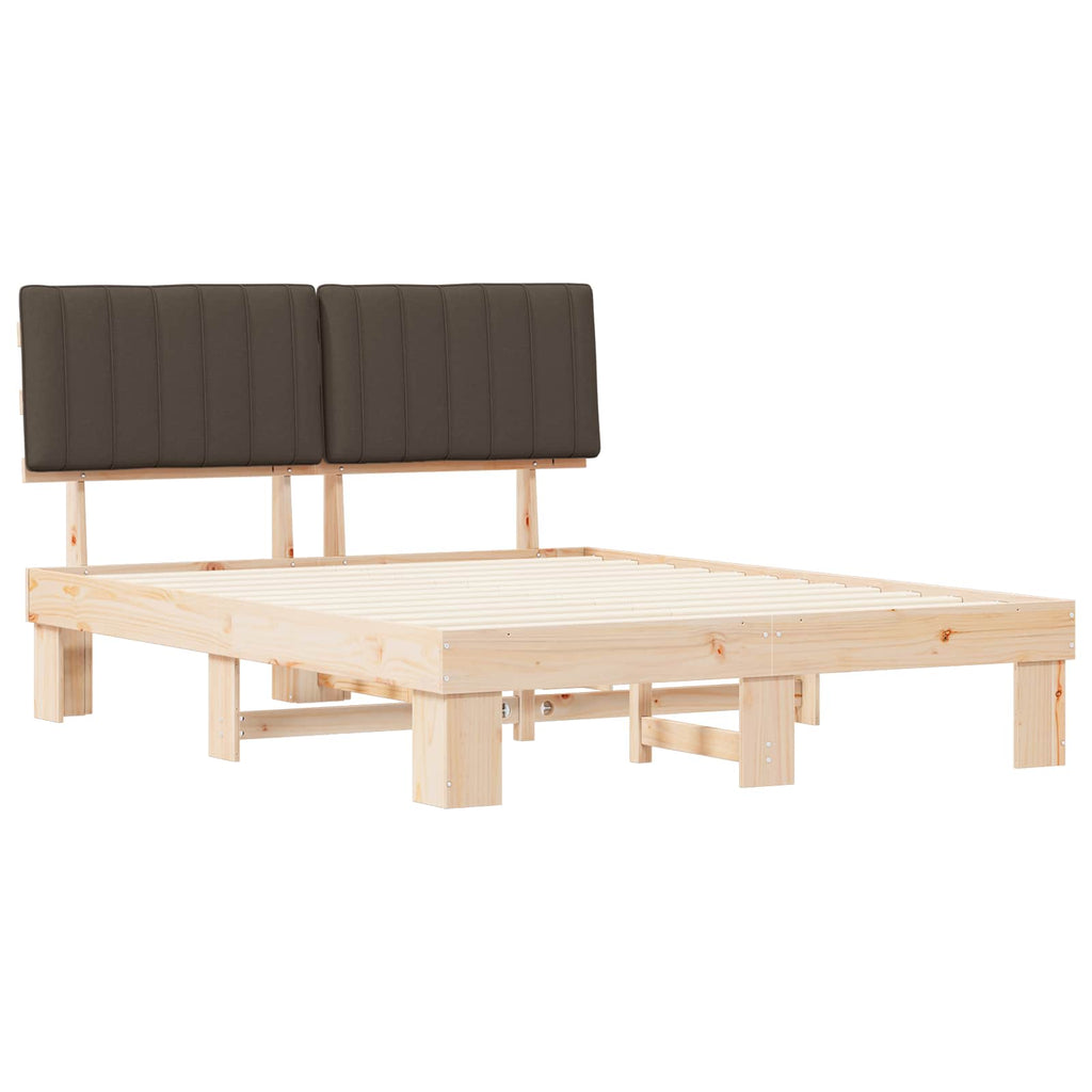 vidaXL Ramka łóżka z tapicerowanym wezgłowiem Ciemnoszary 150 x 200 cm