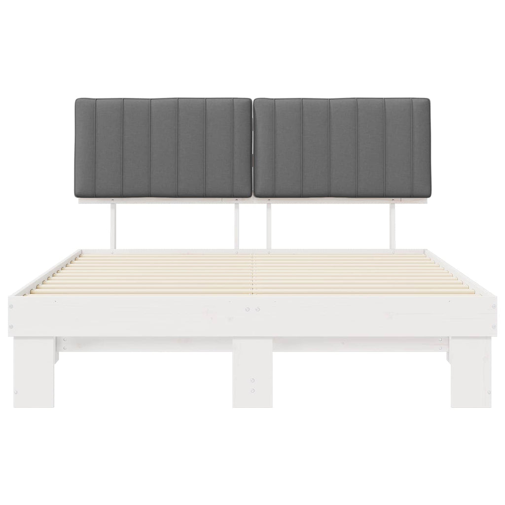 vidaXL Ramka łóżka z tapicerowanym wezgłowiem Jasnoszary 150 x 200 cm