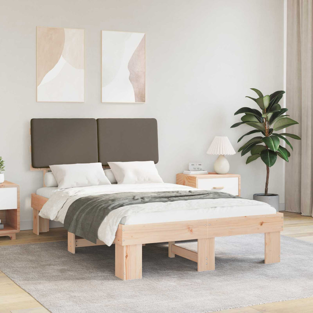 vidaXL Ramka łóżka z tapicerowanym wezgłowiem Ciemnoszary 120 x 200 cm