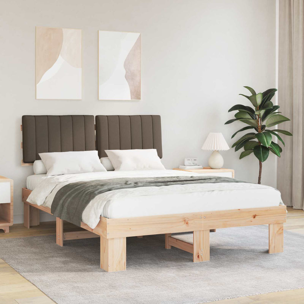 vidaXL Ramka łóżka z tapicerowanym wezgłowiem Ciemnoszary 140 x 190 cm