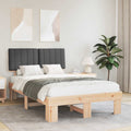 vidaXL Ramka łóżka z tapicerowanym wezgłowiem Ciemnoszary 120 x 190 cm