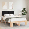 vidaXL Ramka łóżka z tapicerowanym wezgłowiem Czarny 120 x 190 cm