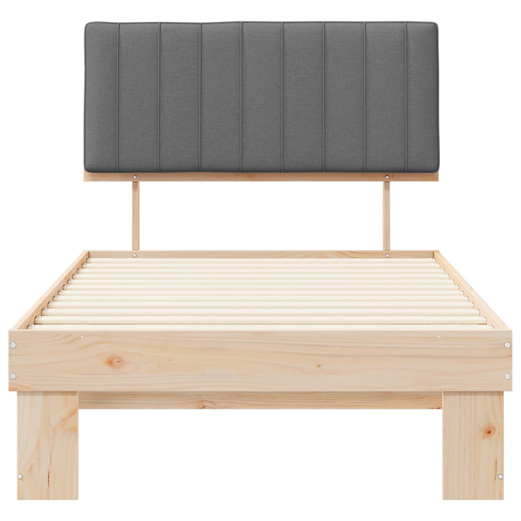 vidaXL Ramka łóżka z tapicerowanym wezgłowiem Jasnoszary 100 x 200 cm