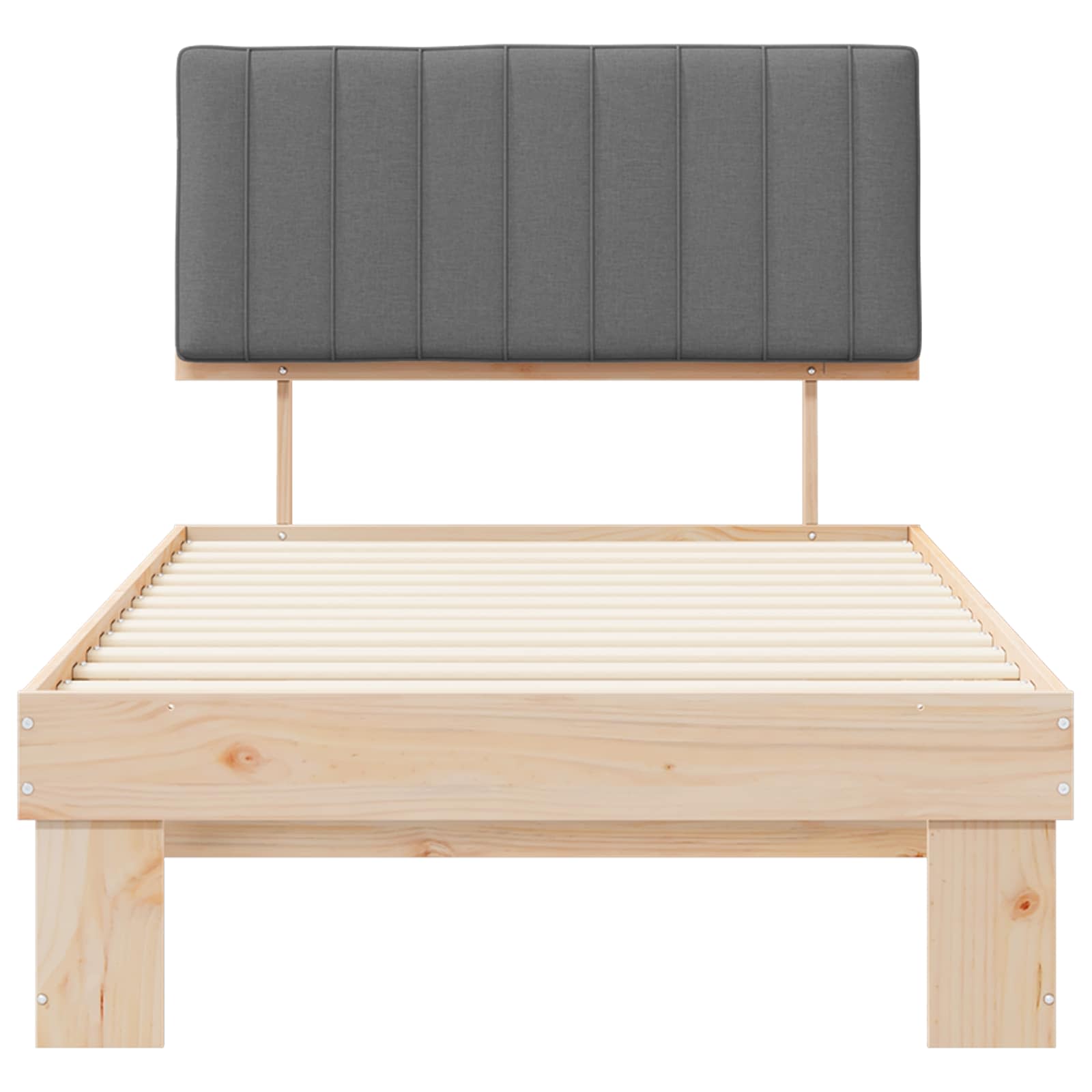 vidaXL Ramka łóżka z tapicerowanym wezgłowiem Jasnoszary 100 x 200 cm
