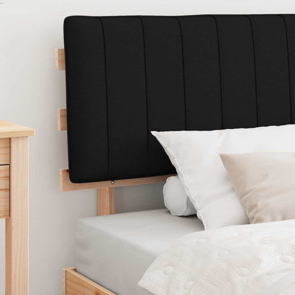 vidaXL Ramka łóżka z tapicerowanym wezgłowiem Czarny 100 x 200 cm