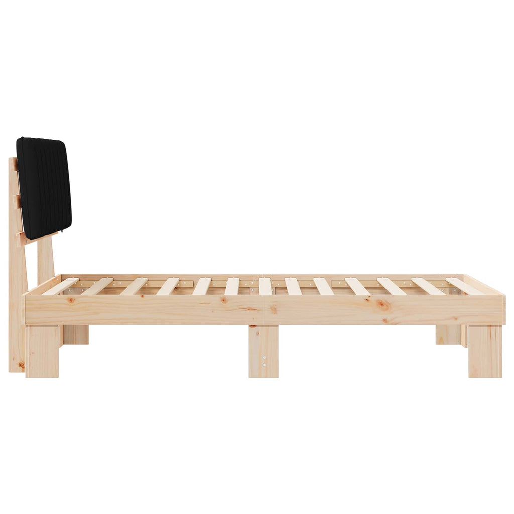 vidaXL Ramka łóżka z tapicerowanym wezgłowiem Czarny 100 x 200 cm