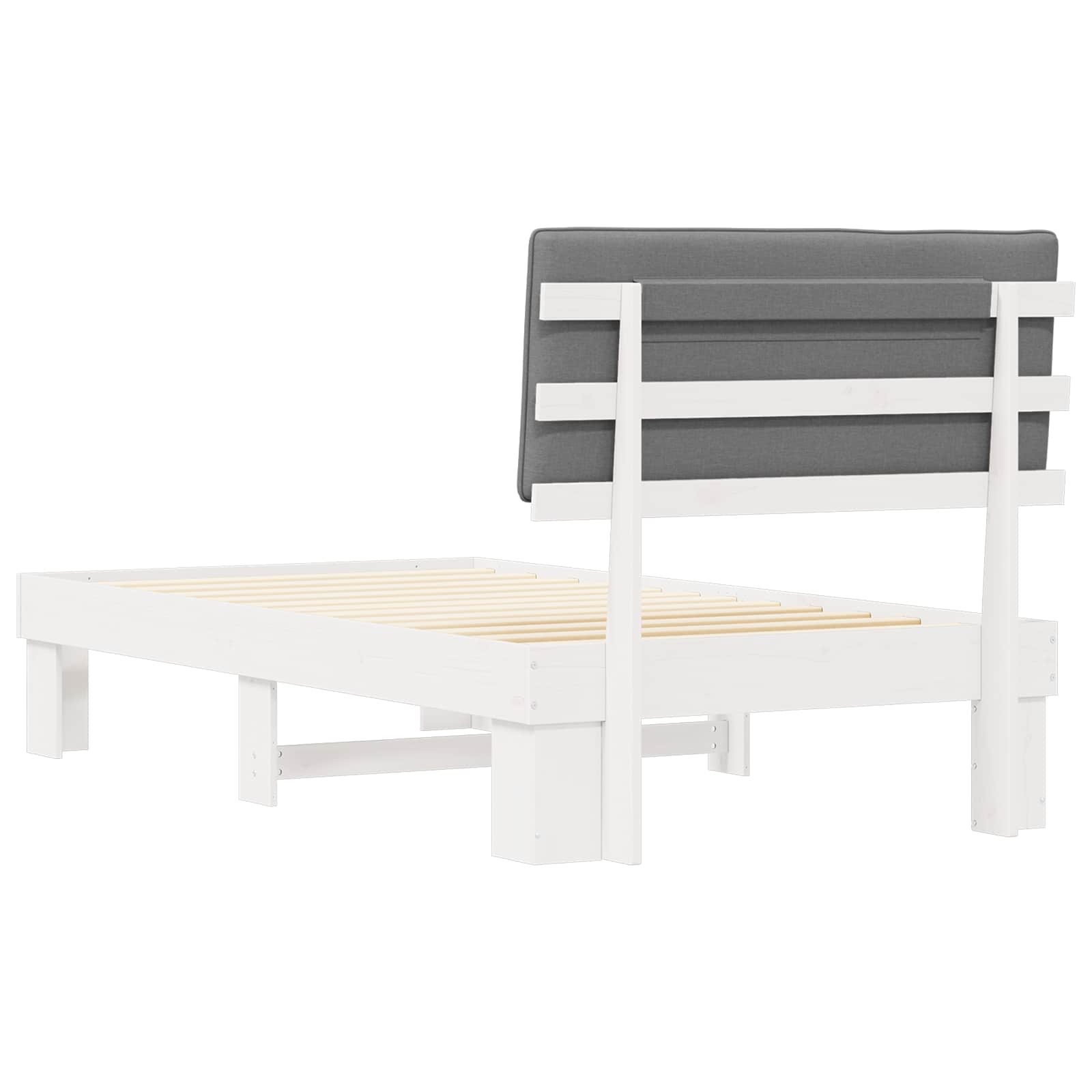 vidaXL Ramka łóżka z tapicerowanym wezgłowiem Jasnoszary 100 x 200 cm