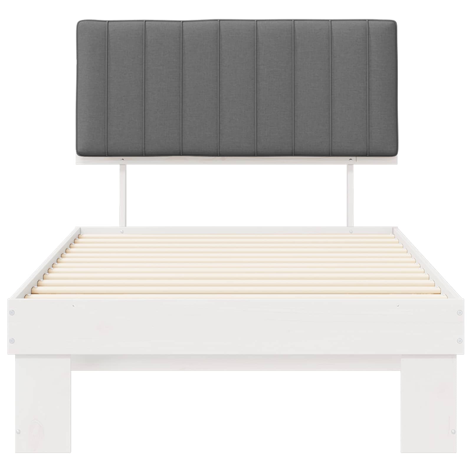 vidaXL Ramka łóżka z tapicerowanym wezgłowiem Jasnoszary 100 x 200 cm