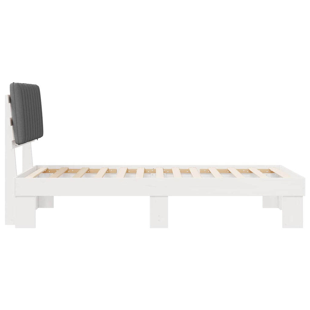 vidaXL Ramka łóżka z tapicerowanym wezgłowiem Jasnoszary 100 x 200 cm