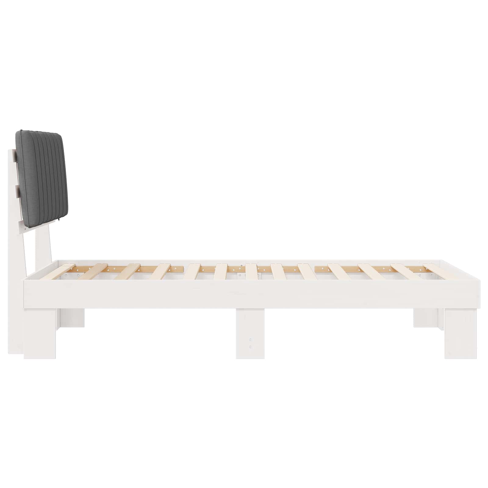 vidaXL Ramka łóżka z tapicerowanym wezgłowiem Jasnoszary 100 x 200 cm