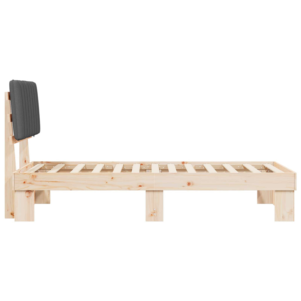 vidaXL Ramka łóżka z tapicerowanym wezgłowiem Ciemnoszary 90 x 200 cm