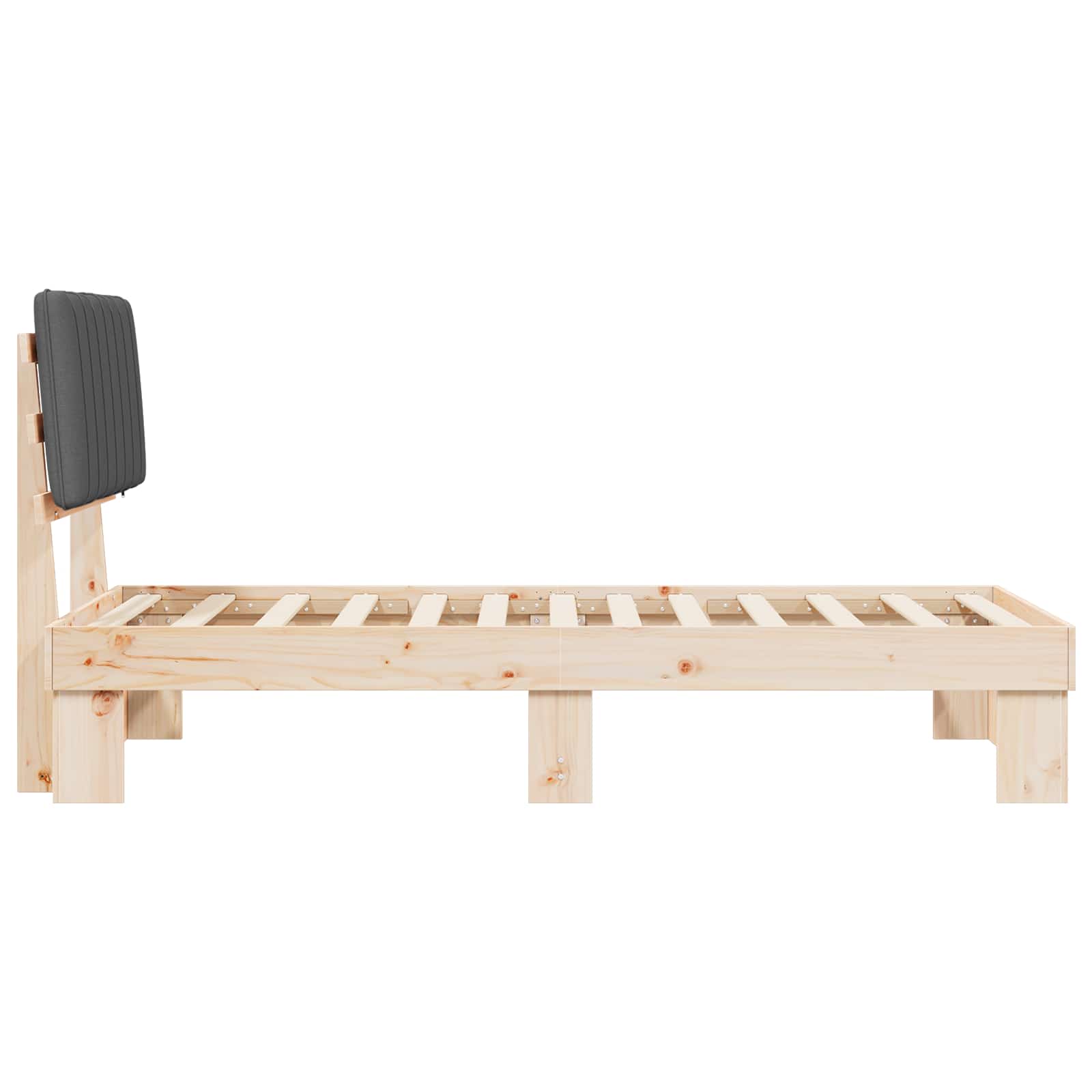vidaXL Ramka łóżka z tapicerowanym wezgłowiem Ciemnoszary 90 x 200 cm