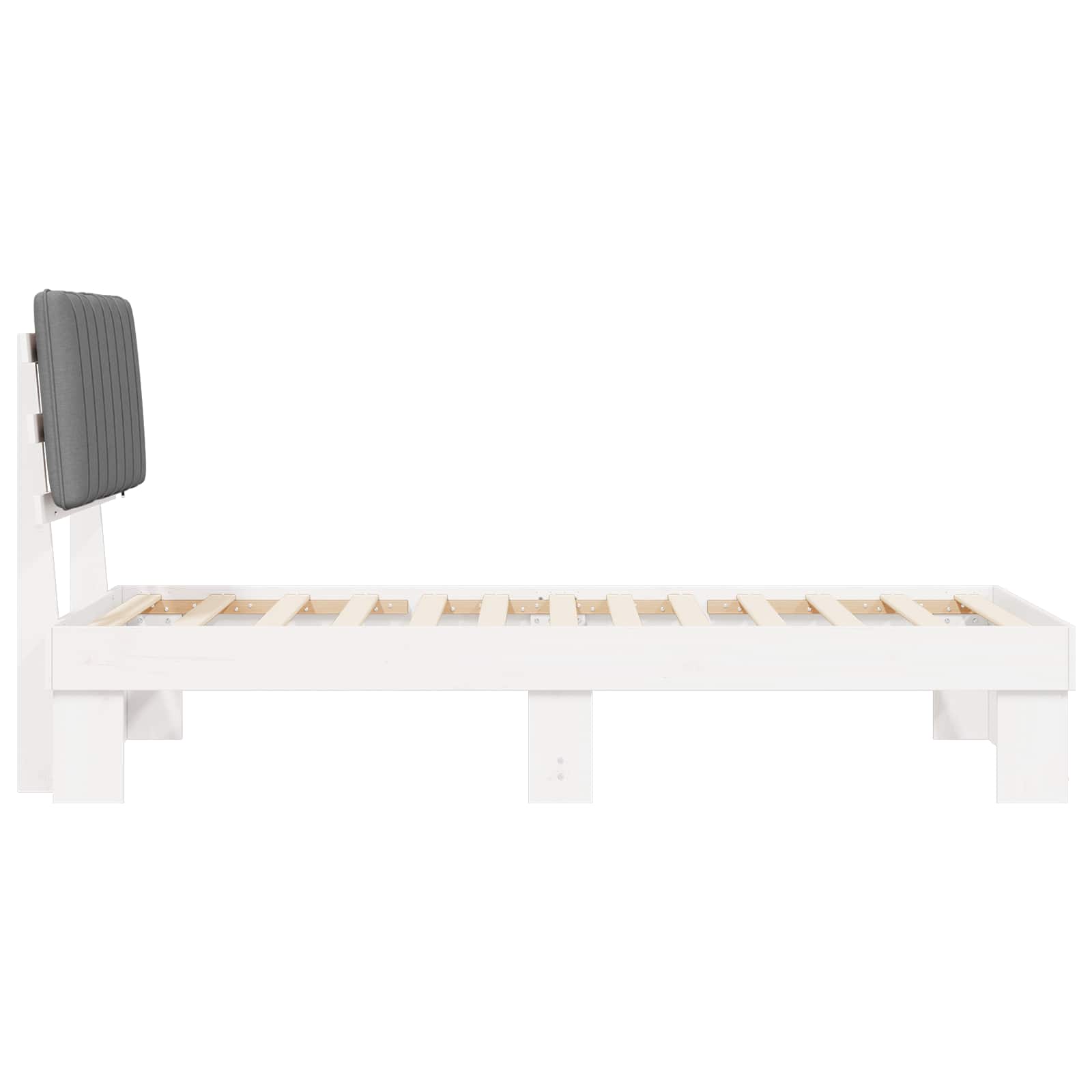 vidaXL Ramka łóżka z tapicerowanym wezgłowiem Jasnoszary 90 x 200 cm