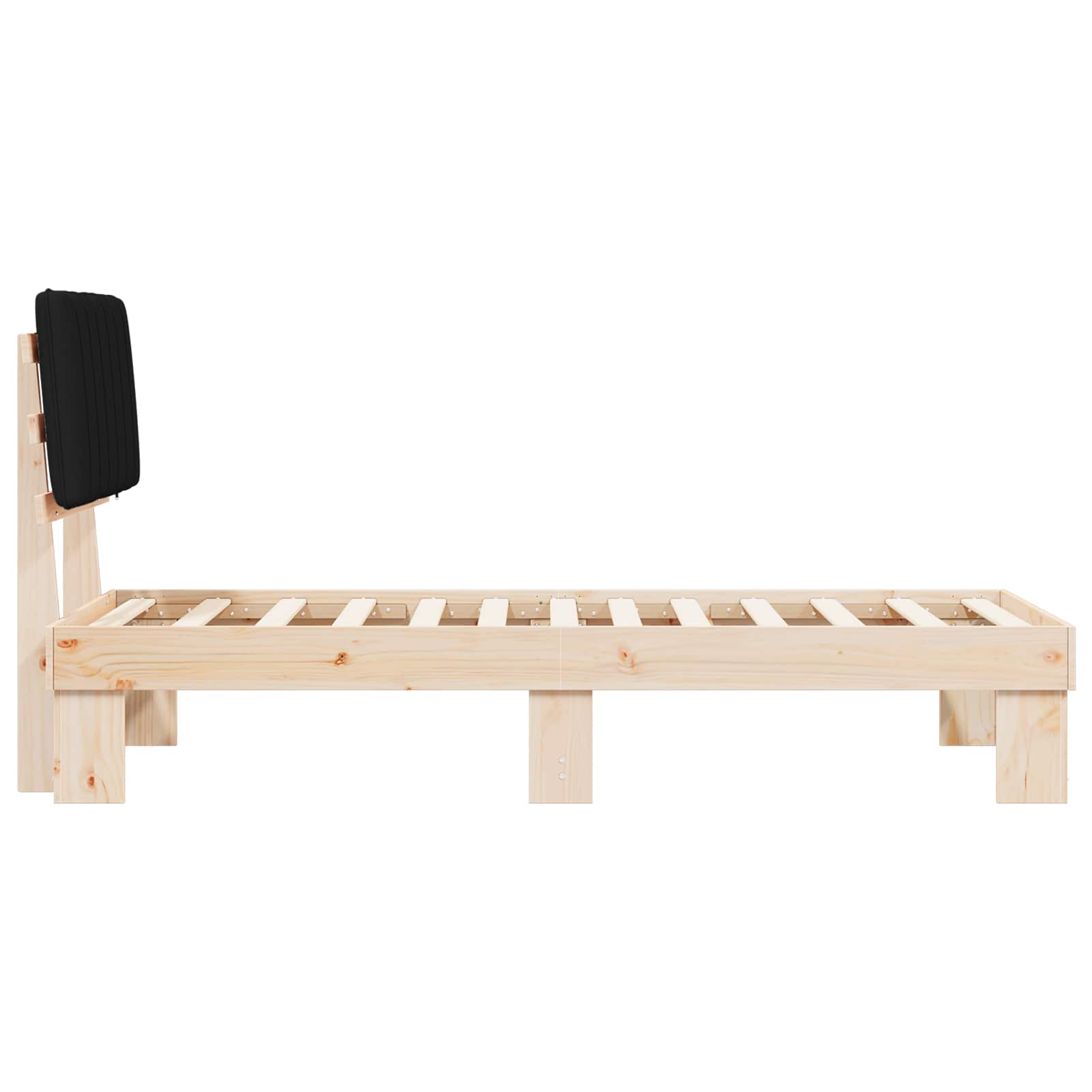 vidaXL Ramka łóżka z tapicerowanym wezgłowiem Czarny 80 x 200 cm