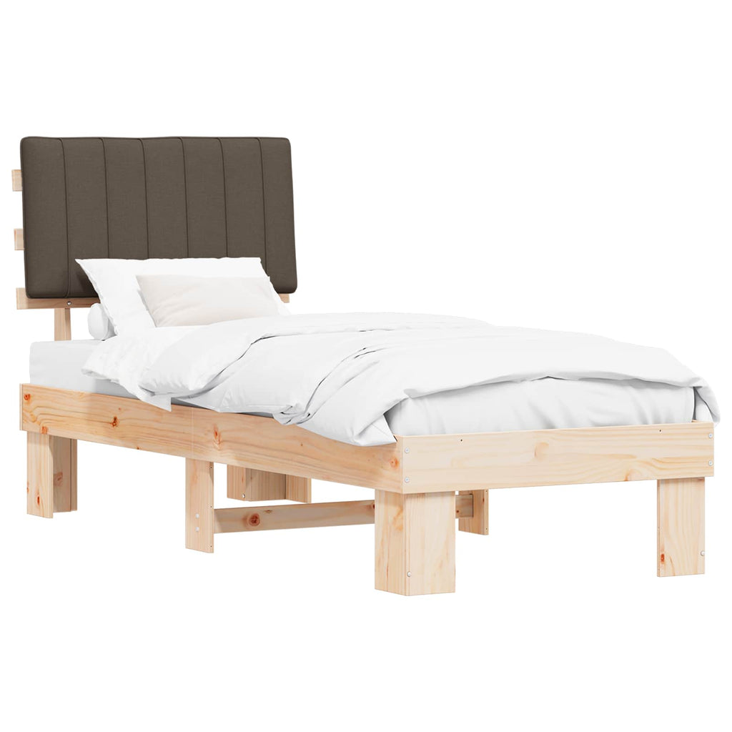 vidaXL Ramka łóżka z tapicerowanym wezgłowiem Ciemnoszary 80 x 200 cm