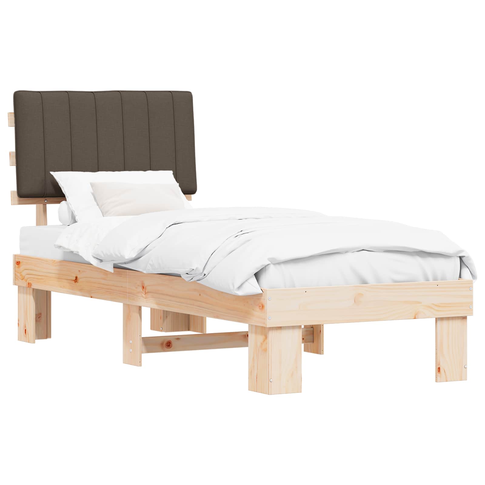 vidaXL Ramka łóżka z tapicerowanym wezgłowiem Ciemnoszary 80 x 200 cm