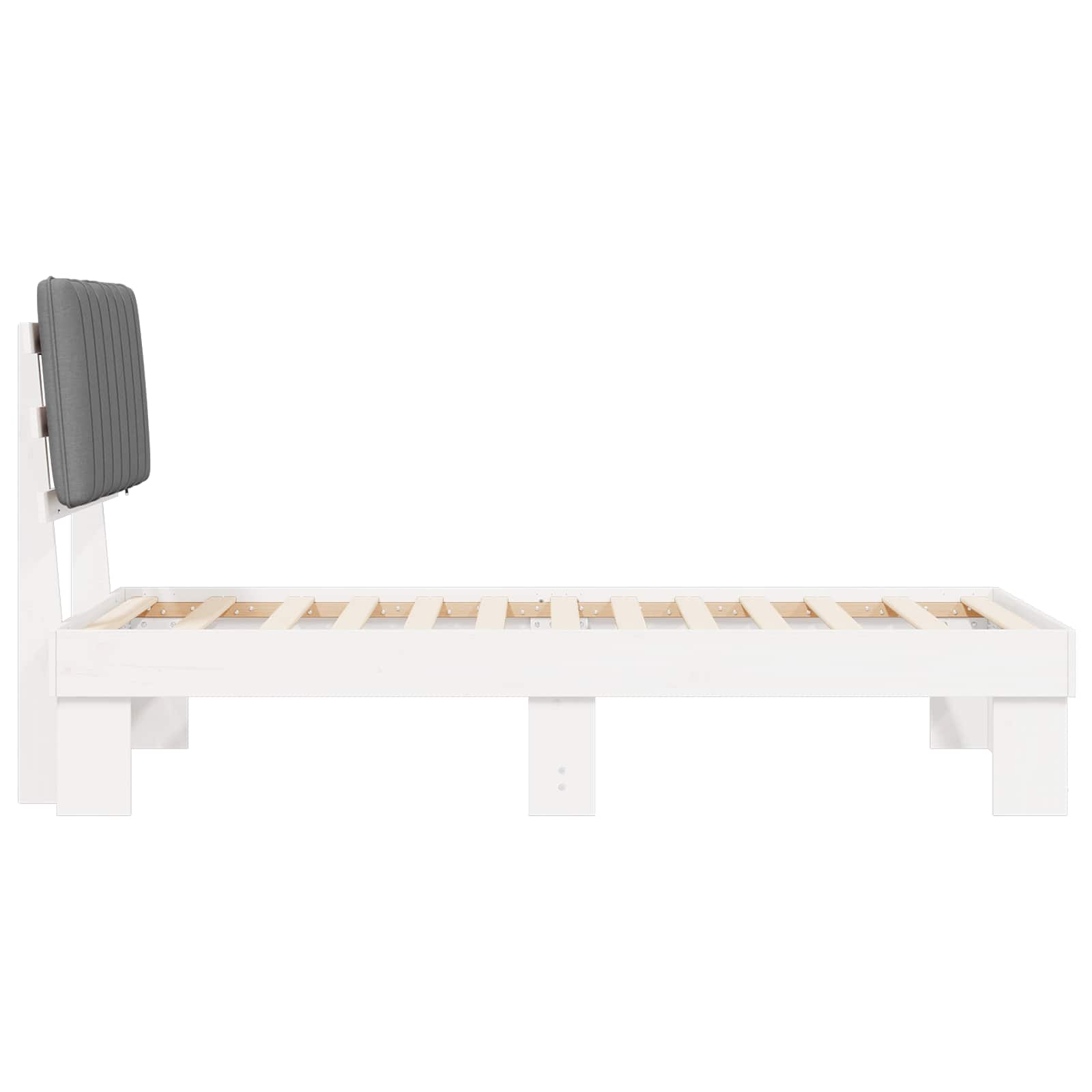 vidaXL Ramka łóżka z tapicerowanym wezgłowiem Jasnoszary 90 x 190 cm