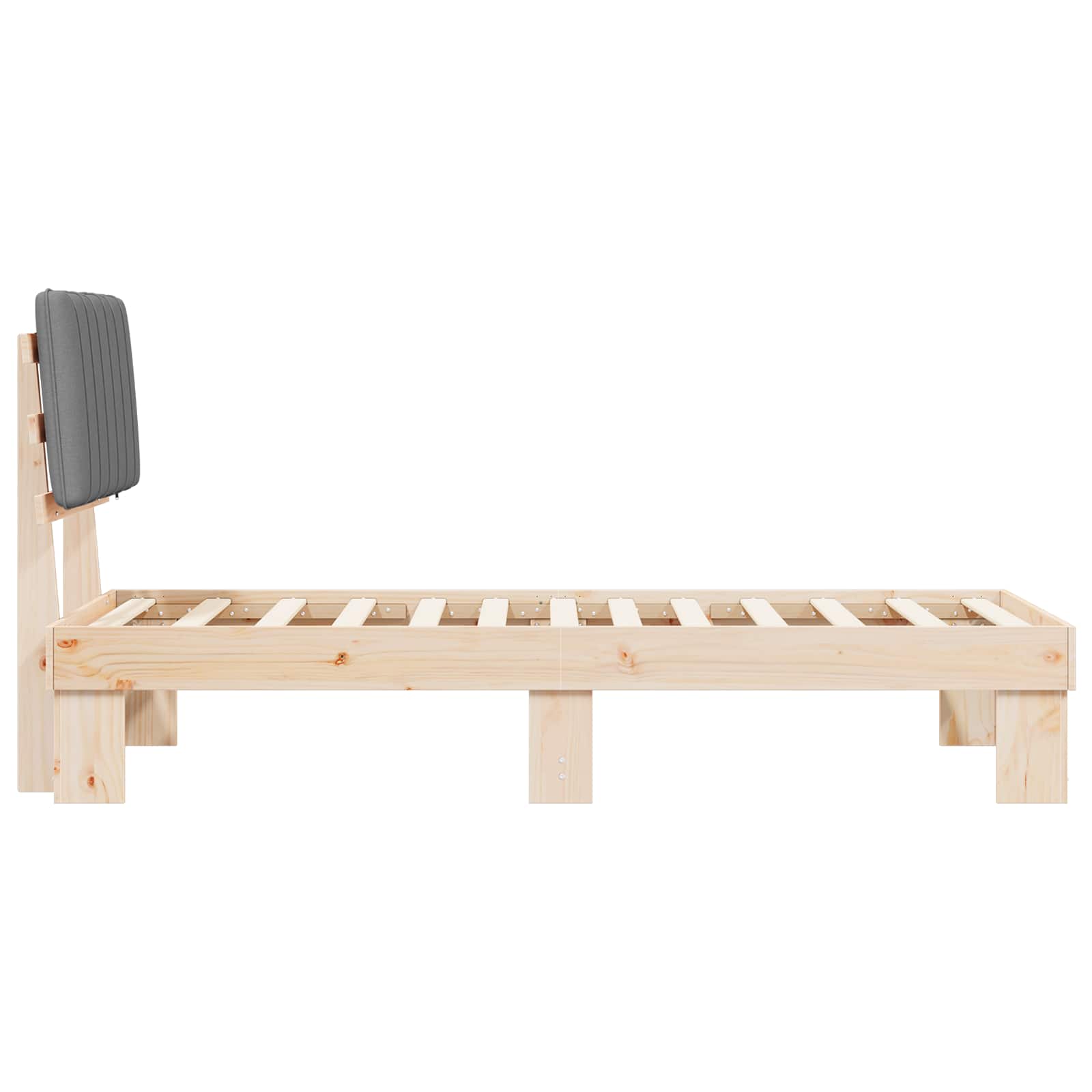 vidaXL Ramka łóżka z tapicerowanym wezgłowiem Jasnoszary 75 x 190 cm