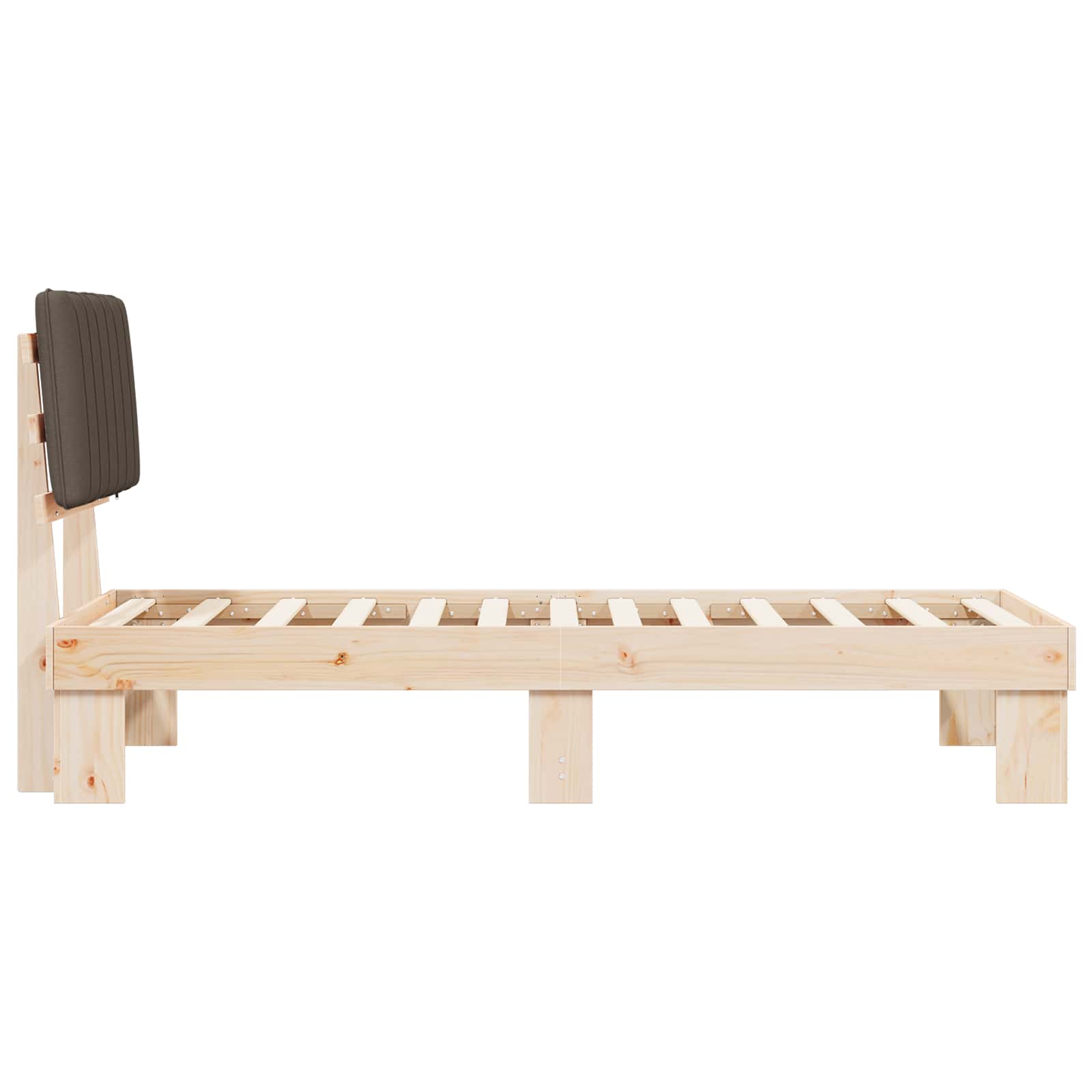 vidaXL Ramka łóżka z tapicerowanym wezgłowiem Ciemnoszary 75 x 190 cm