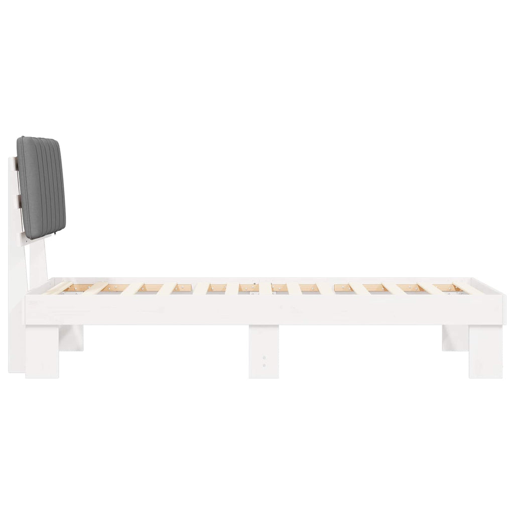 vidaXL Ramka łóżka z tapicerowanym wezgłowiem Jasnoszary 75 x 190 cm