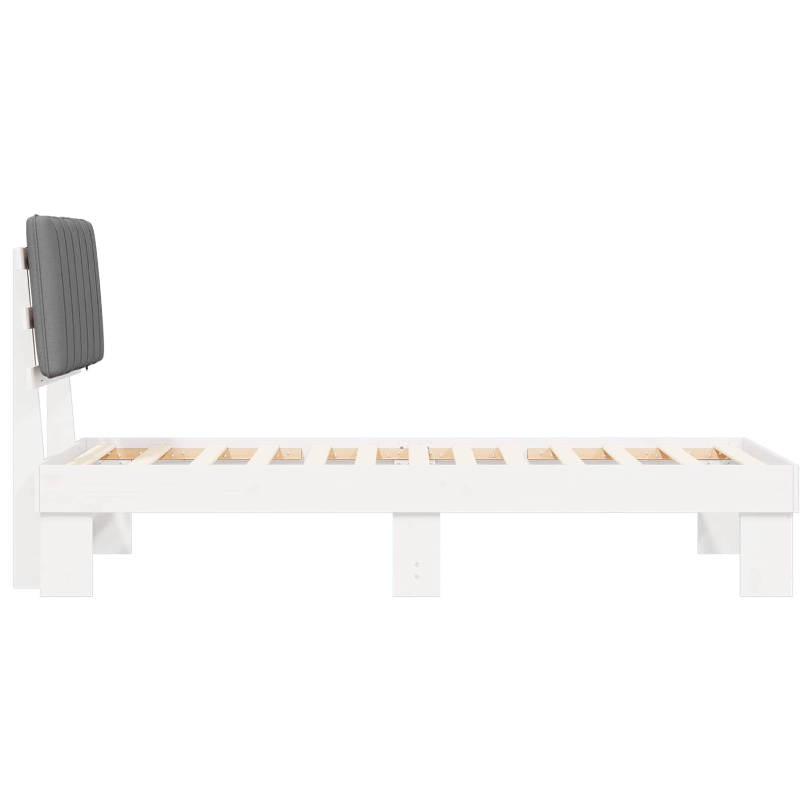 vidaXL Ramka łóżka z tapicerowanym wezgłowiem Jasnoszary 75 x 190 cm