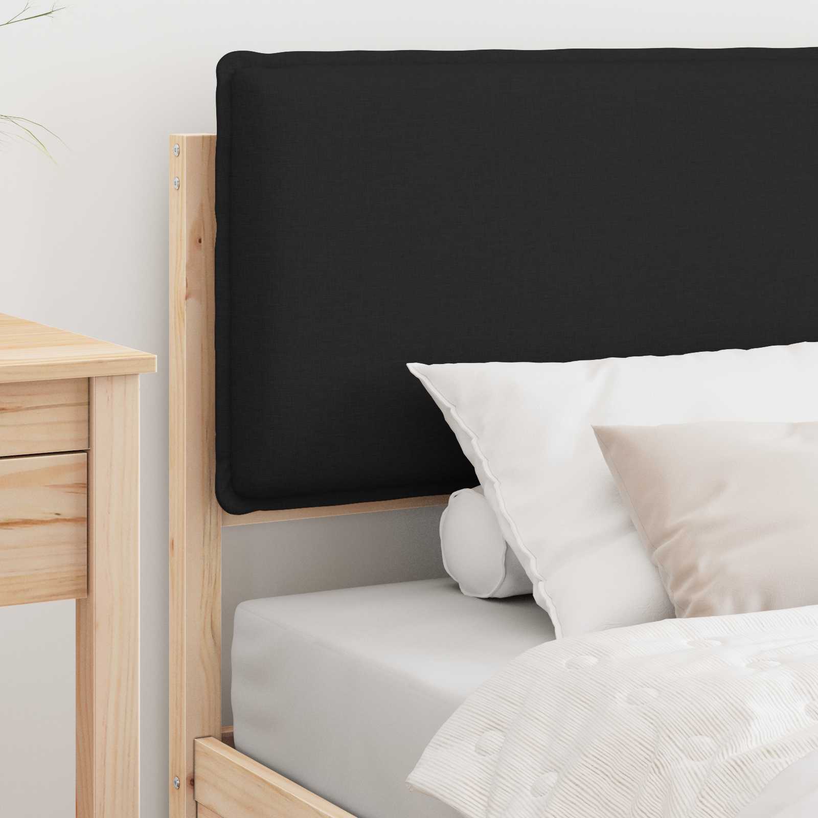 vidaXL Ramka łóżka z tapicerowanym wezgłowiem Czarny 100 x 200 cm