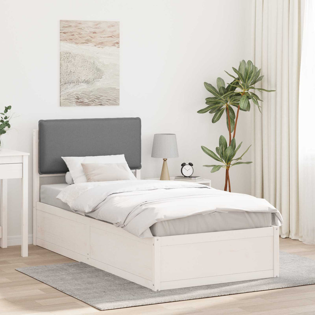 vidaXL Ramka łóżka z tapicerowanym wezgłowiem Jasnoszary 100 x 200 cm