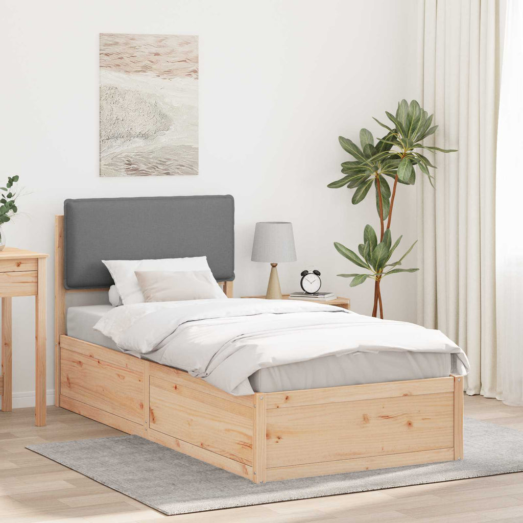 vidaXL Ramka łóżka z tapicerowanym wezgłowiem Jasnoszary 80 x 200 cm
