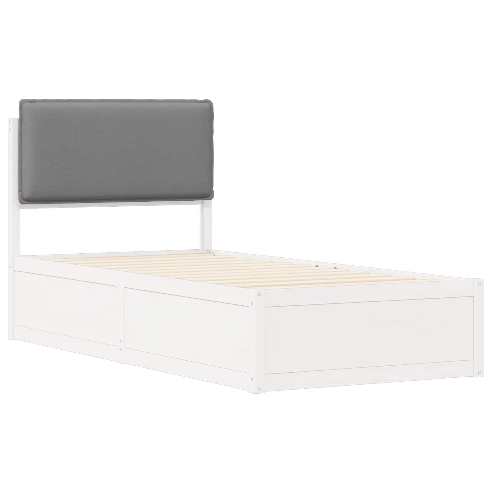 vidaXL Ramka łóżka z tapicerowanym wezgłowiem Jasnoszary 80 x 200 cm