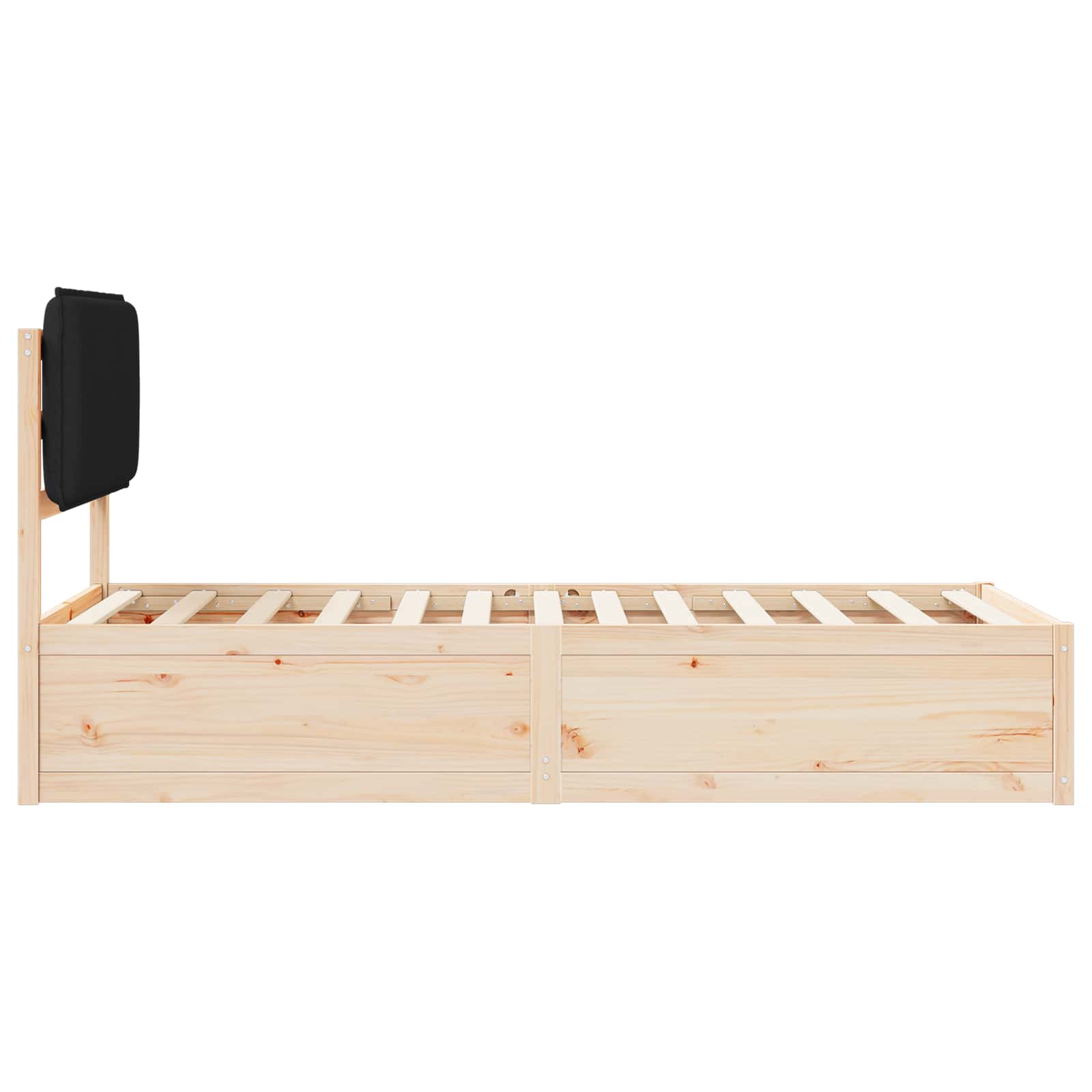 vidaXL Ramka łóżka z tapicerowanym wezgłowiem Czarny 90 x 190 cm