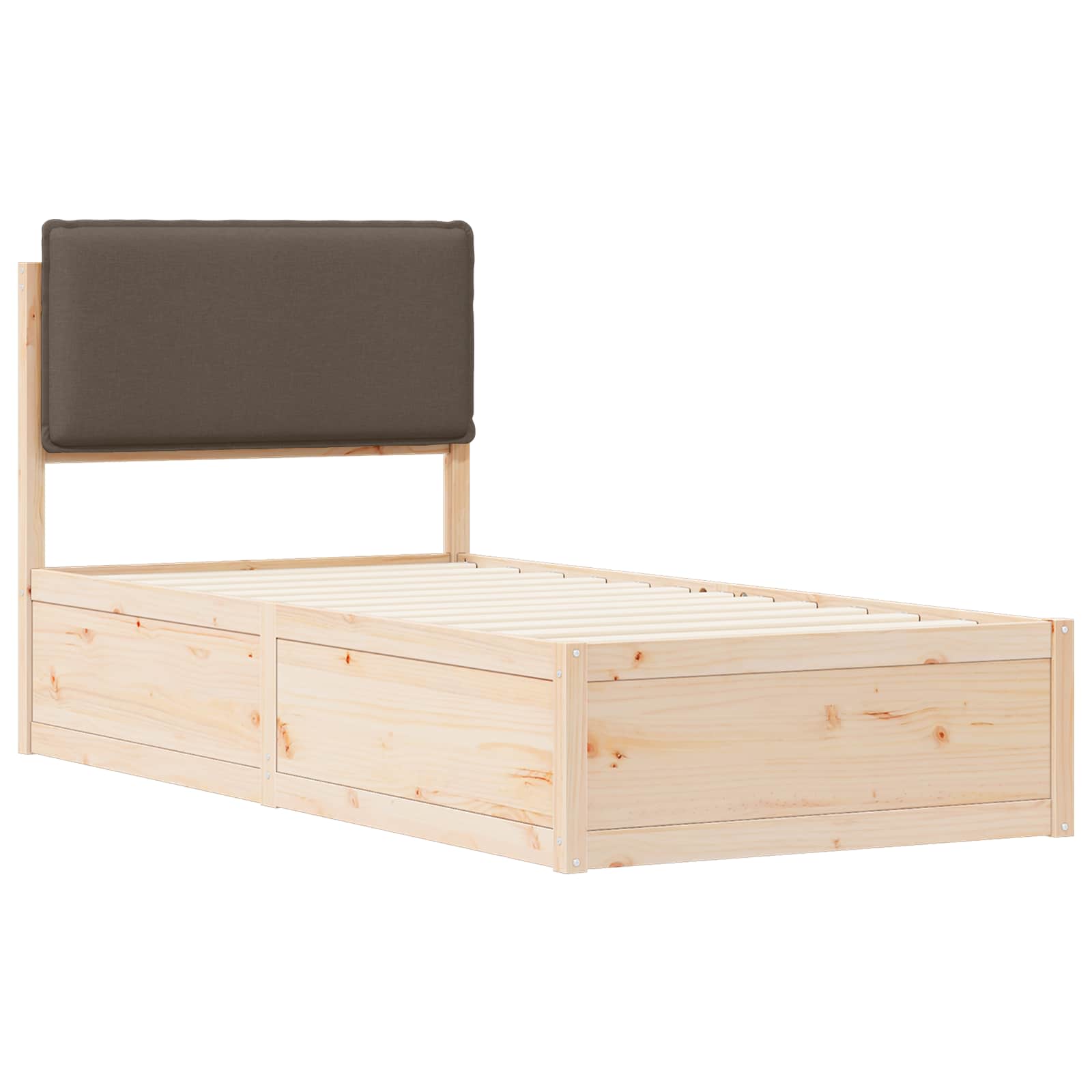 vidaXL Ramka łóżka z tapicerowanym wezgłowiem Ciemnoszary 90 x 190 cm