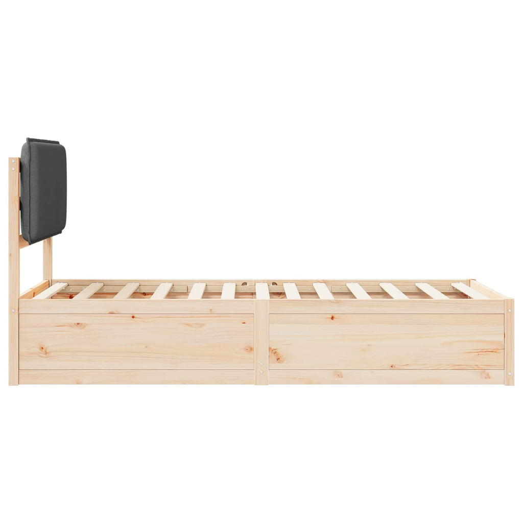 vidaXL Ramka łóżka z tapicerowanym wezgłowiem Ciemnoszary 75 x 190 cm