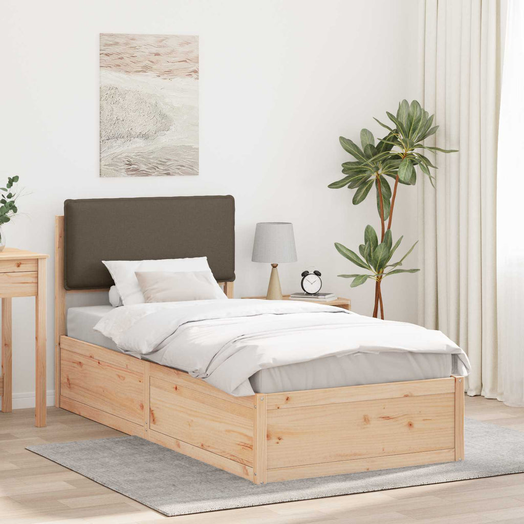 vidaXL Ramka łóżka z tapicerowanym wezgłowiem Ciemnoszary 75 x 190 cm