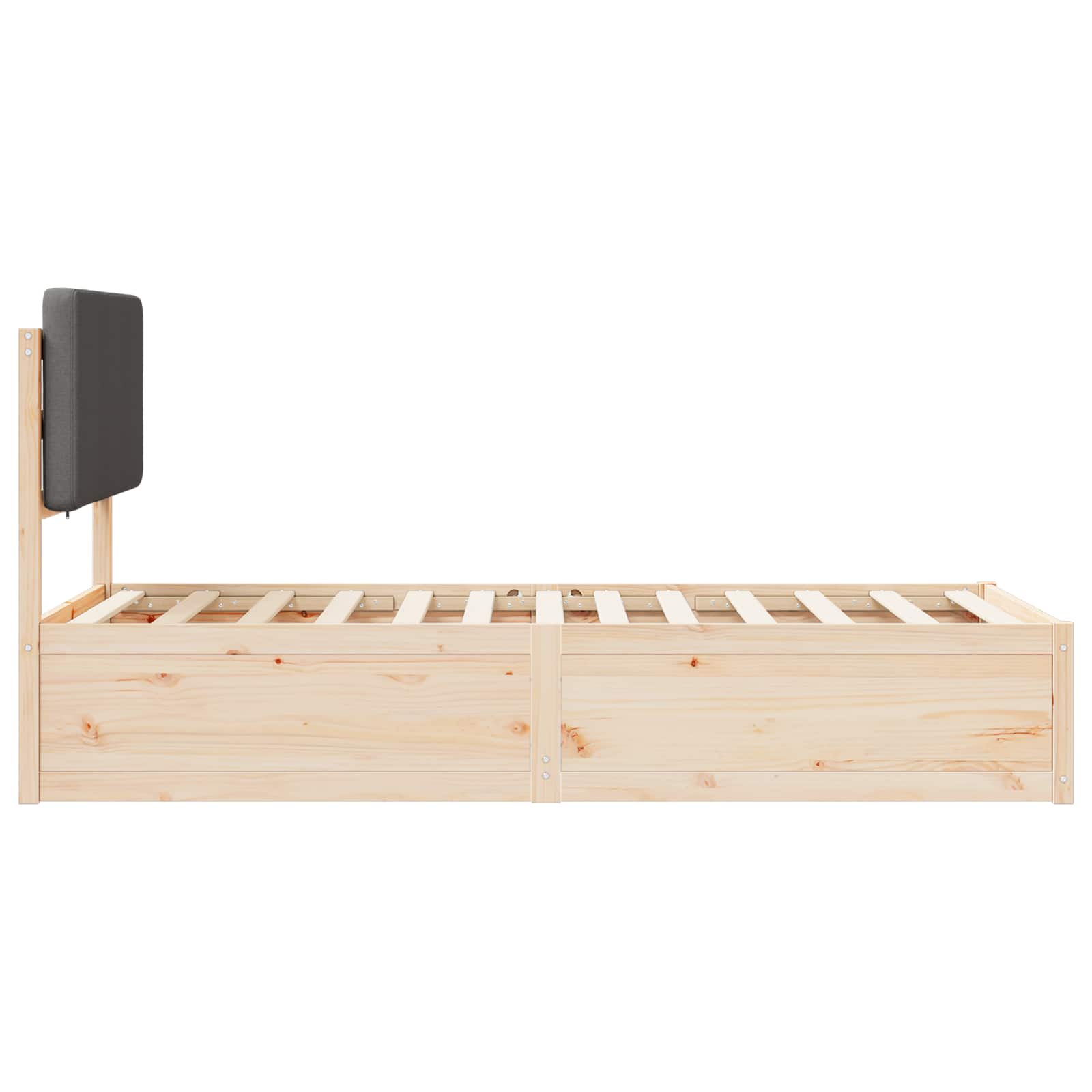 vidaXL Ramka łóżka z tapicerowanym wezgłowiem Ciemnoszary 100 x 200 cm
