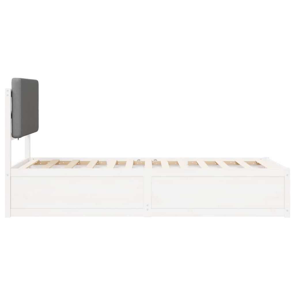 vidaXL Ramka łóżka z tapicerowanym wezgłowiem Jasnoszary 100 x 200 cm