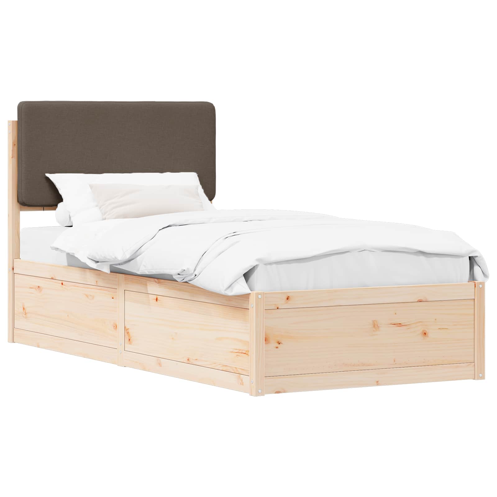vidaXL Ramka łóżka z tapicerowanym wezgłowiem Ciemnoszary 90 x 200 cm