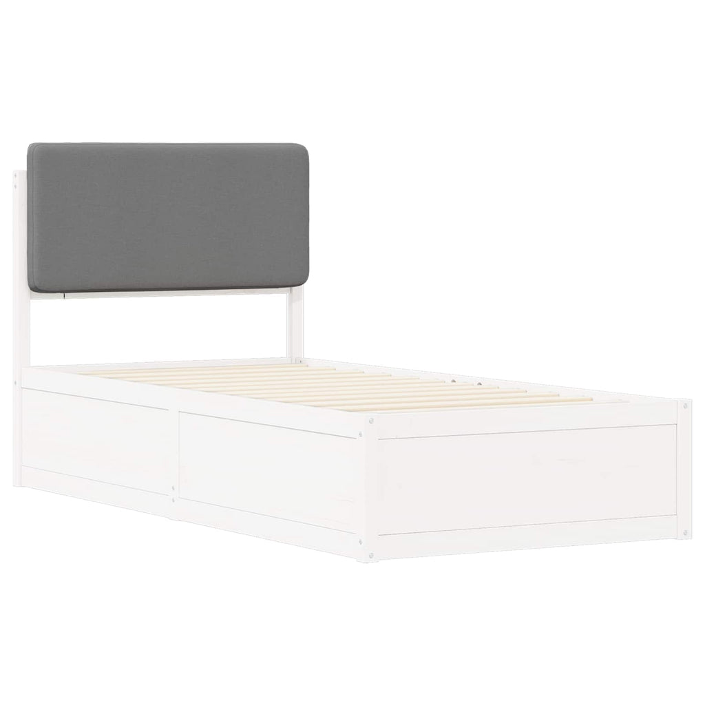 vidaXL Ramka łóżka z tapicerowanym wezgłowiem Jasnoszary 90 x 200 cm