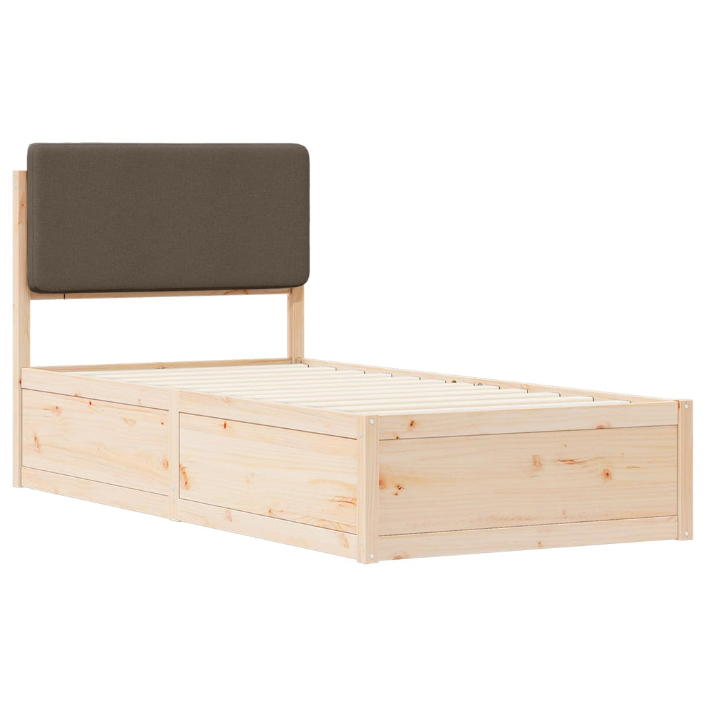 vidaXL Ramka łóżka z tapicerowanym wezgłowiem Ciemnoszary 80 x 200 cm