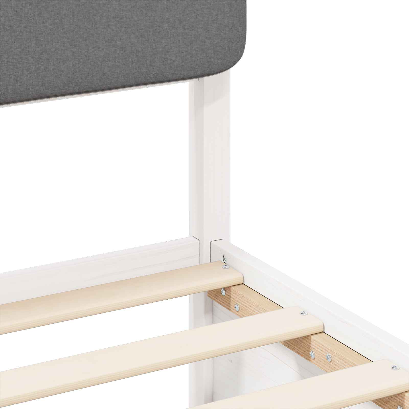 vidaXL Ramka łóżka z tapicerowanym wezgłowiem Jasnoszary 90 x 190 cm