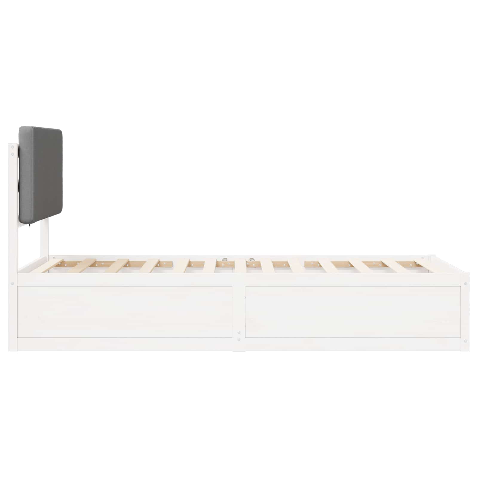 vidaXL Ramka łóżka z tapicerowanym wezgłowiem Jasnoszary 90 x 190 cm