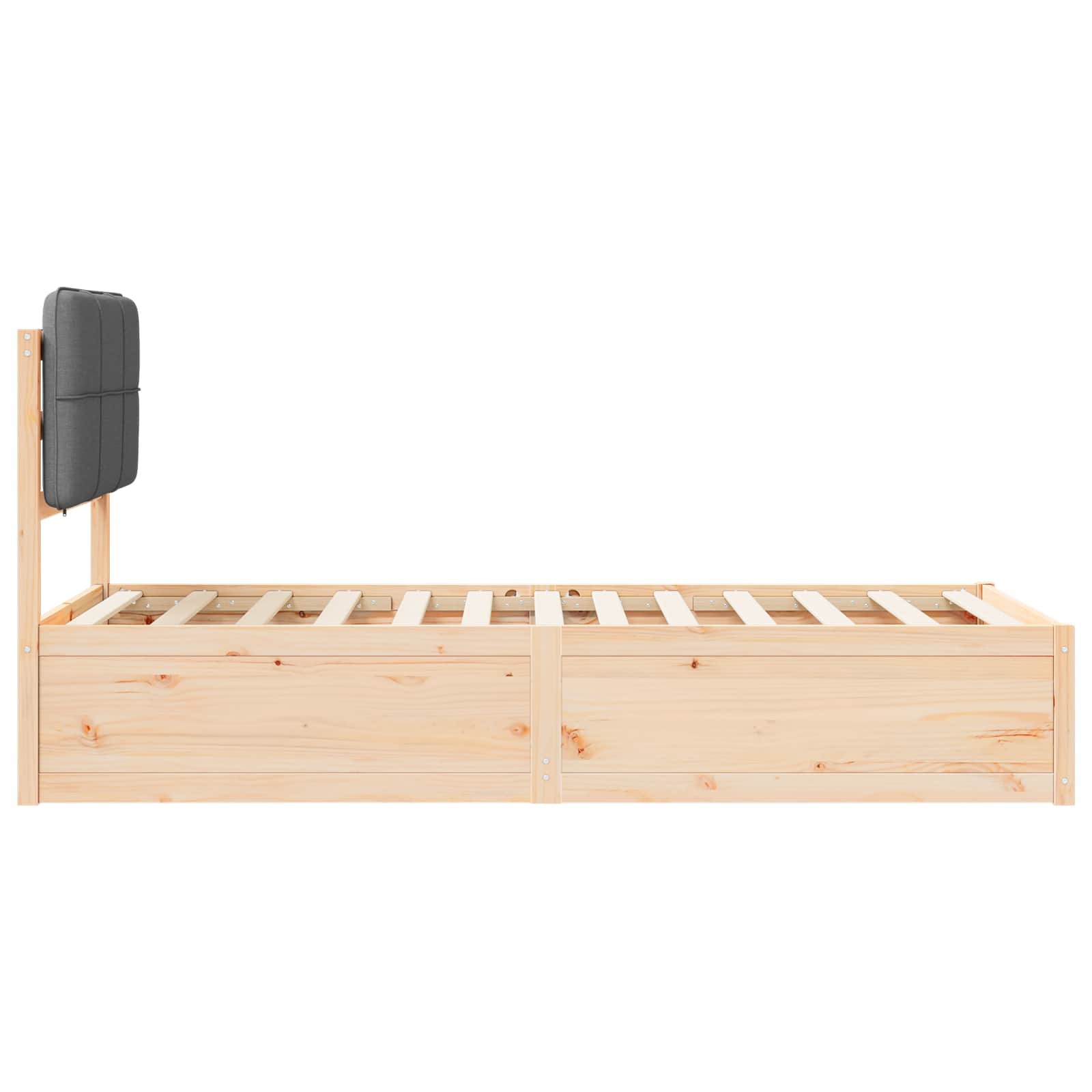 vidaXL Ramka łóżka z tapicerowanym wezgłowiem Ciemnoszary 100 x 200 cm