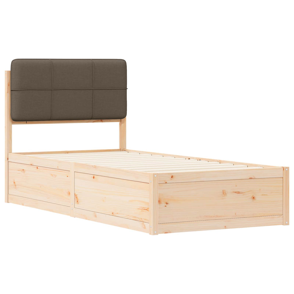 vidaXL Ramka łóżka z tapicerowanym wezgłowiem Ciemnoszary 90 x 200 cm