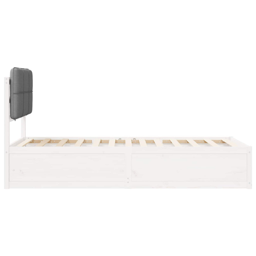 vidaXL Ramka łóżka z tapicerowanym wezgłowiem Jasnoszary 90 x 200 cm