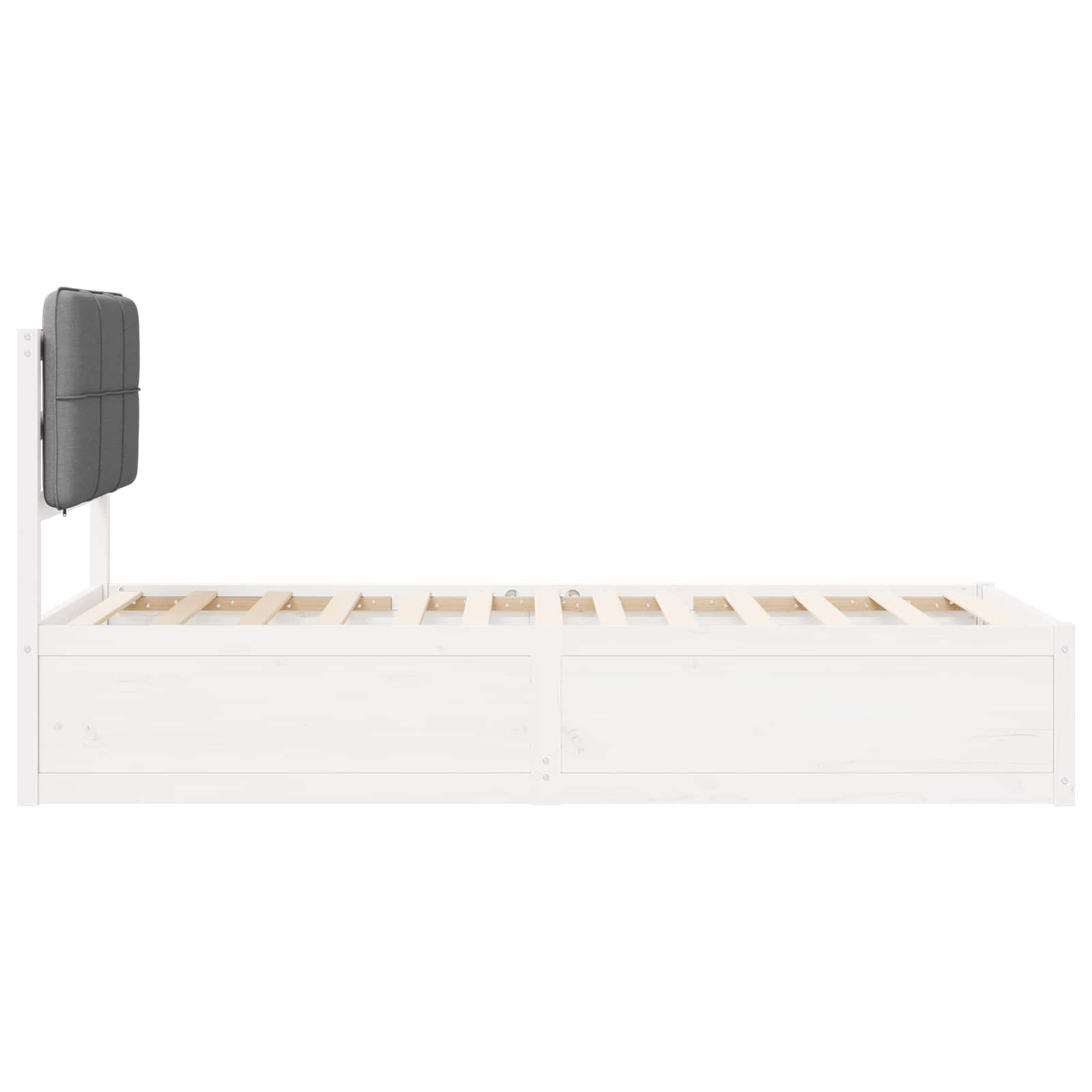 vidaXL Ramka łóżka z tapicerowanym wezgłowiem Jasnoszary 90 x 200 cm