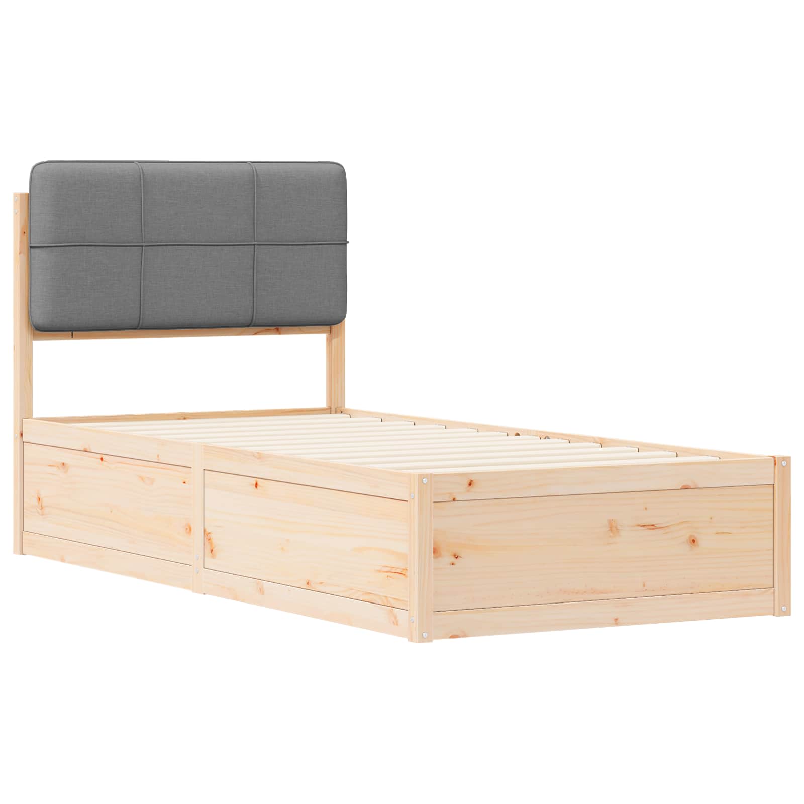 vidaXL Ramka łóżka z tapicerowanym wezgłowiem Jasnoszary 80 x 200 cm