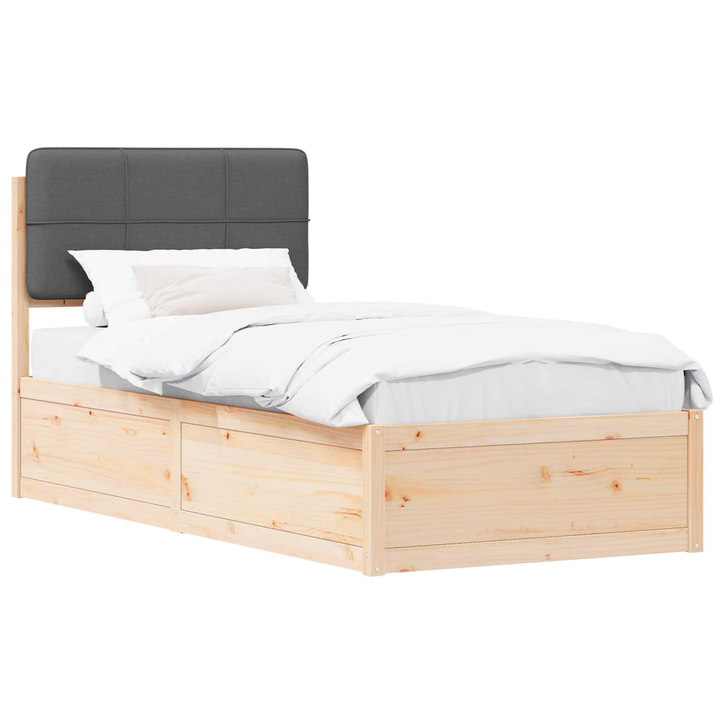 vidaXL Ramka łóżka z tapicerowanym wezgłowiem Ciemnoszary 80 x 200 cm